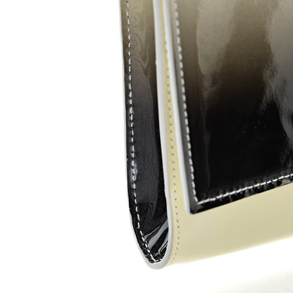 Saint Laurent Patent Calfskin Ombre Monogram Large Belle De Jour Clutch Ivory Black 10 of 10