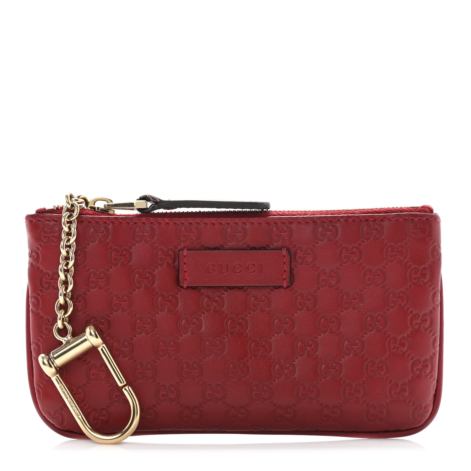 Gucci Microguccissima Key Ring Coin Case Hibiscus Red 1 of 6