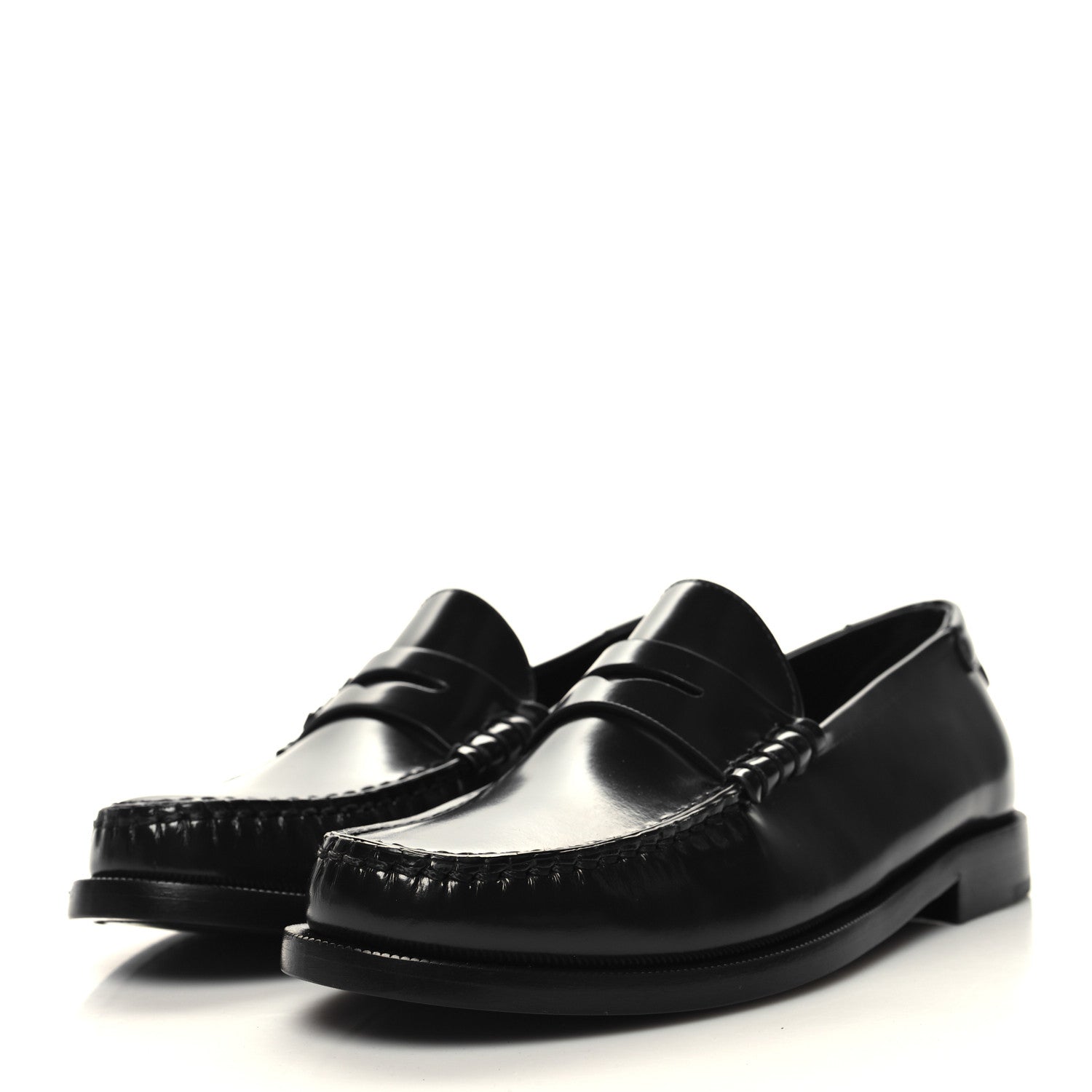 Saint Laurent Calfskin Penny Loafers 37 Black 3 of 8