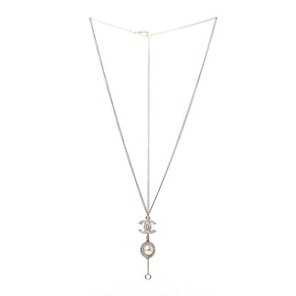Chanel Crystal Pearl CC Lace Camellia Necklace Gold 2 of 4