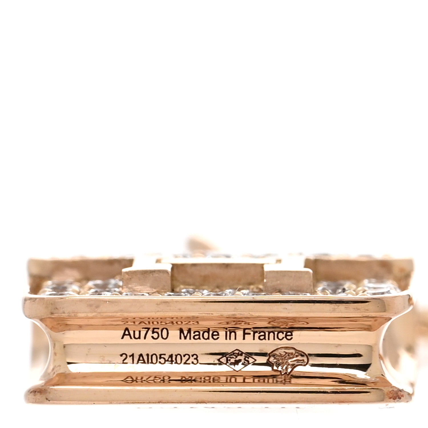 Hermes 18K Rose Gold Diamond Constance Amulettes Pendant Necklace 5 of 6