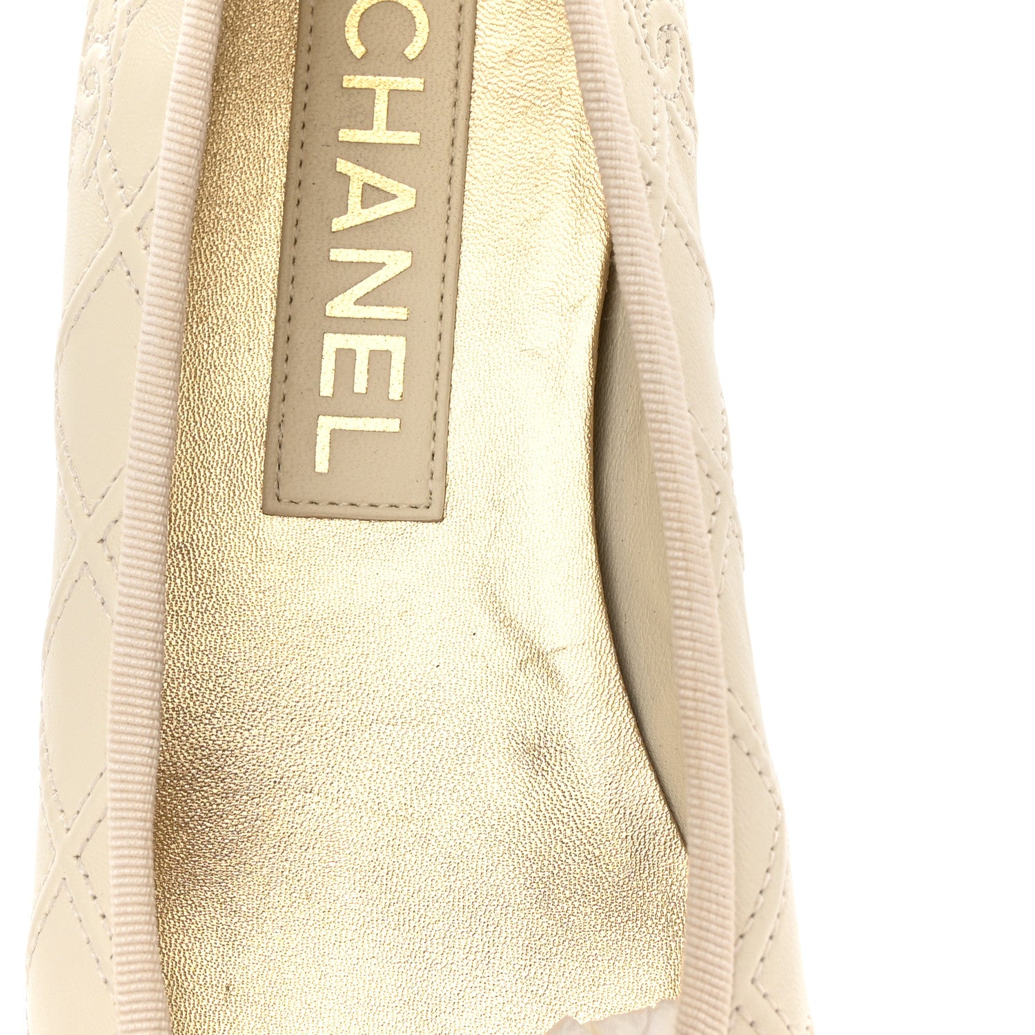 Chanel Lambskin Patent Double Stitched CC Cap Toe Ballerina Flats 39 Ivory Black 13 of 16
