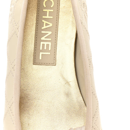 Chanel Lambskin Patent Double Stitched CC Cap Toe Ballerina Flats 39 Ivory Black 13 of 16