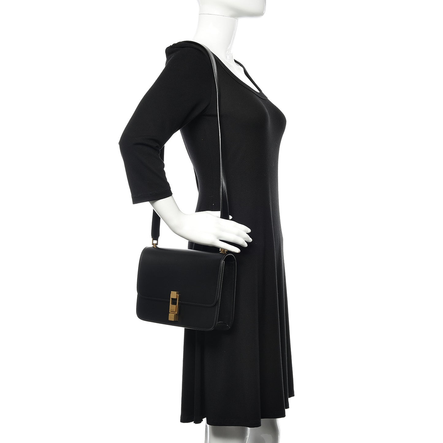 Smooth Calfskin Carre Satchel Black