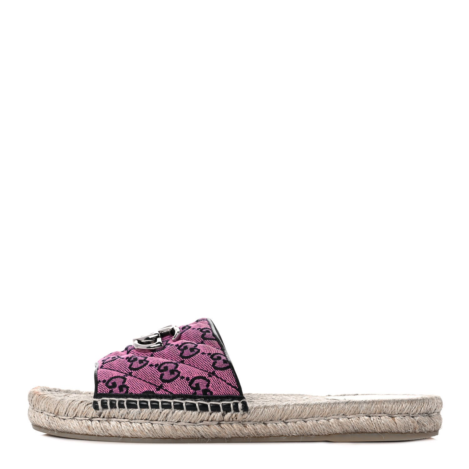 Gucci Monogram Multicolor Matelasse Diagonal GG Marmont Espadrille Slide Sandals 39.5 Pink Blue 1 of 8