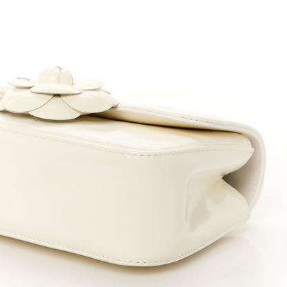 Chanel Patent Calfskin Small Camellia Single Flap White 10 of 10