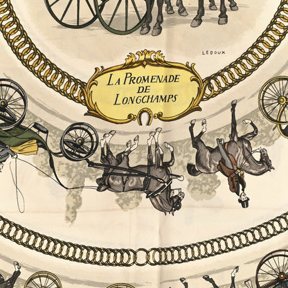 Hermes Silk La Promenade De Longchamps Scarf 90 3 of 3