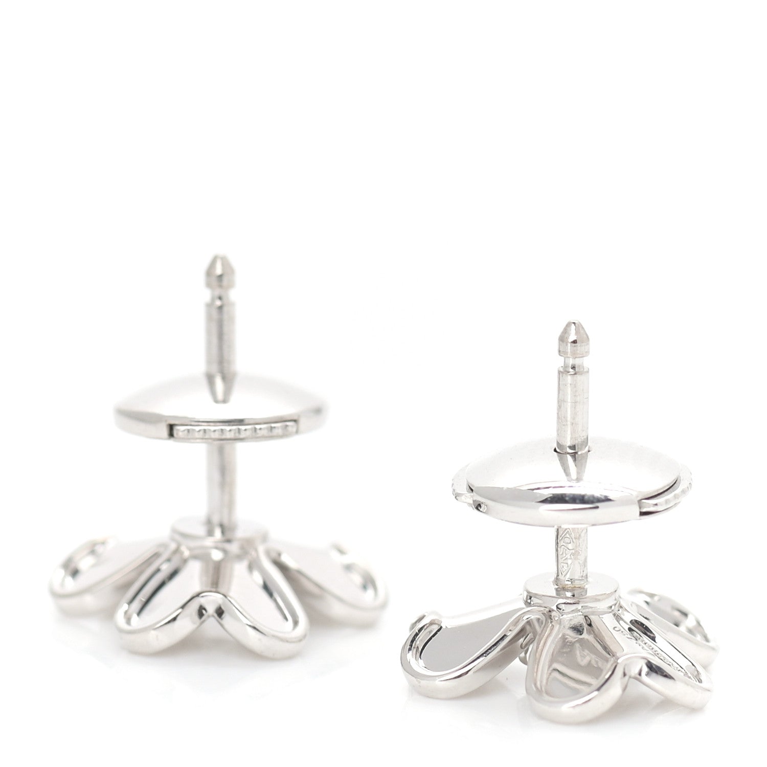 Van Cleef & Arpels 18K White Gold Diamond Mini Frivole Earrings 3 of 4