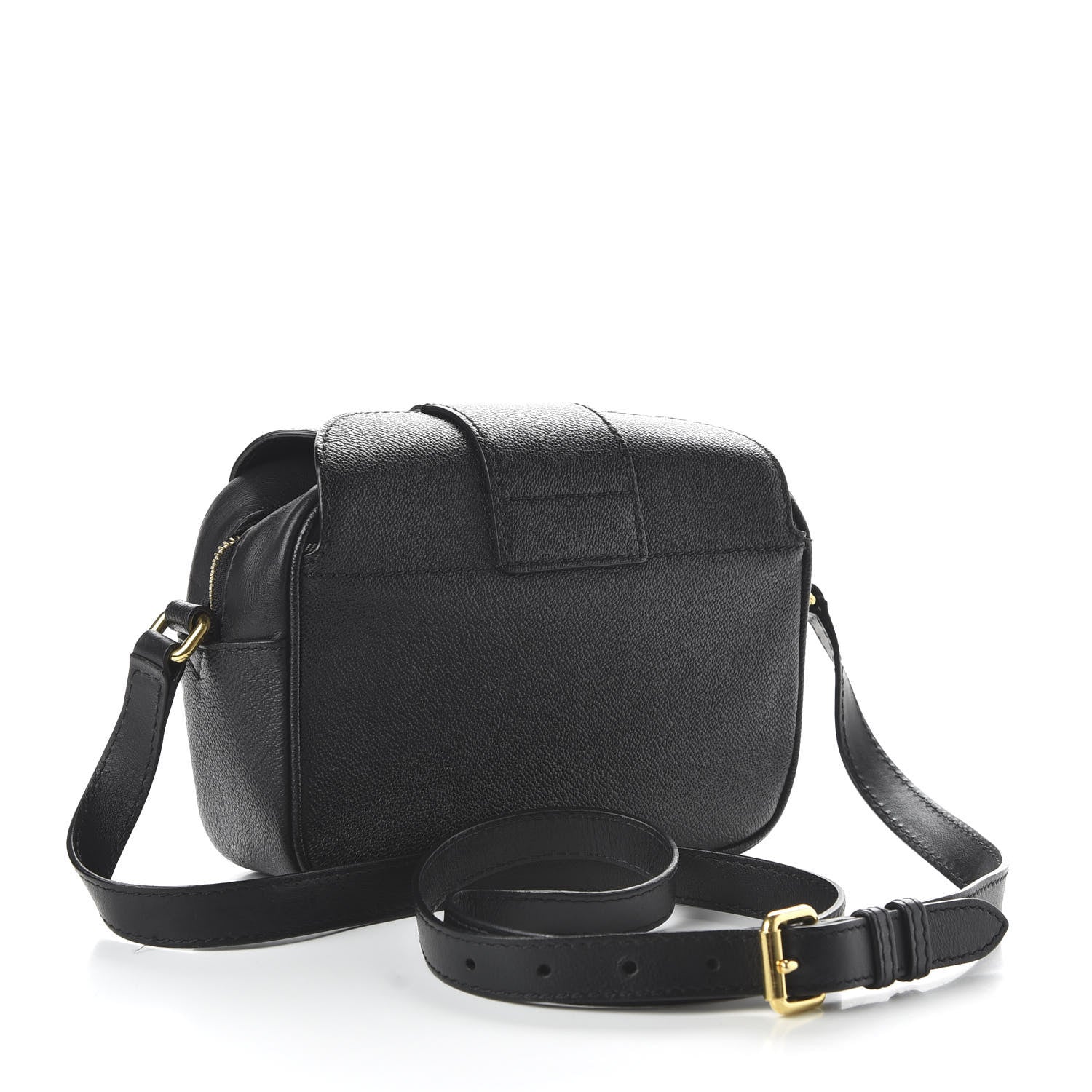 Burberry Soft Grain Calfskin Small Buckle Zip Bag Black 3 of 11