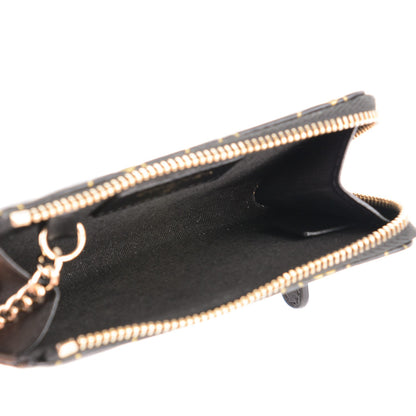 Chanel Lambskin Camellia Embossed Key Holder Case Black 5 of 7