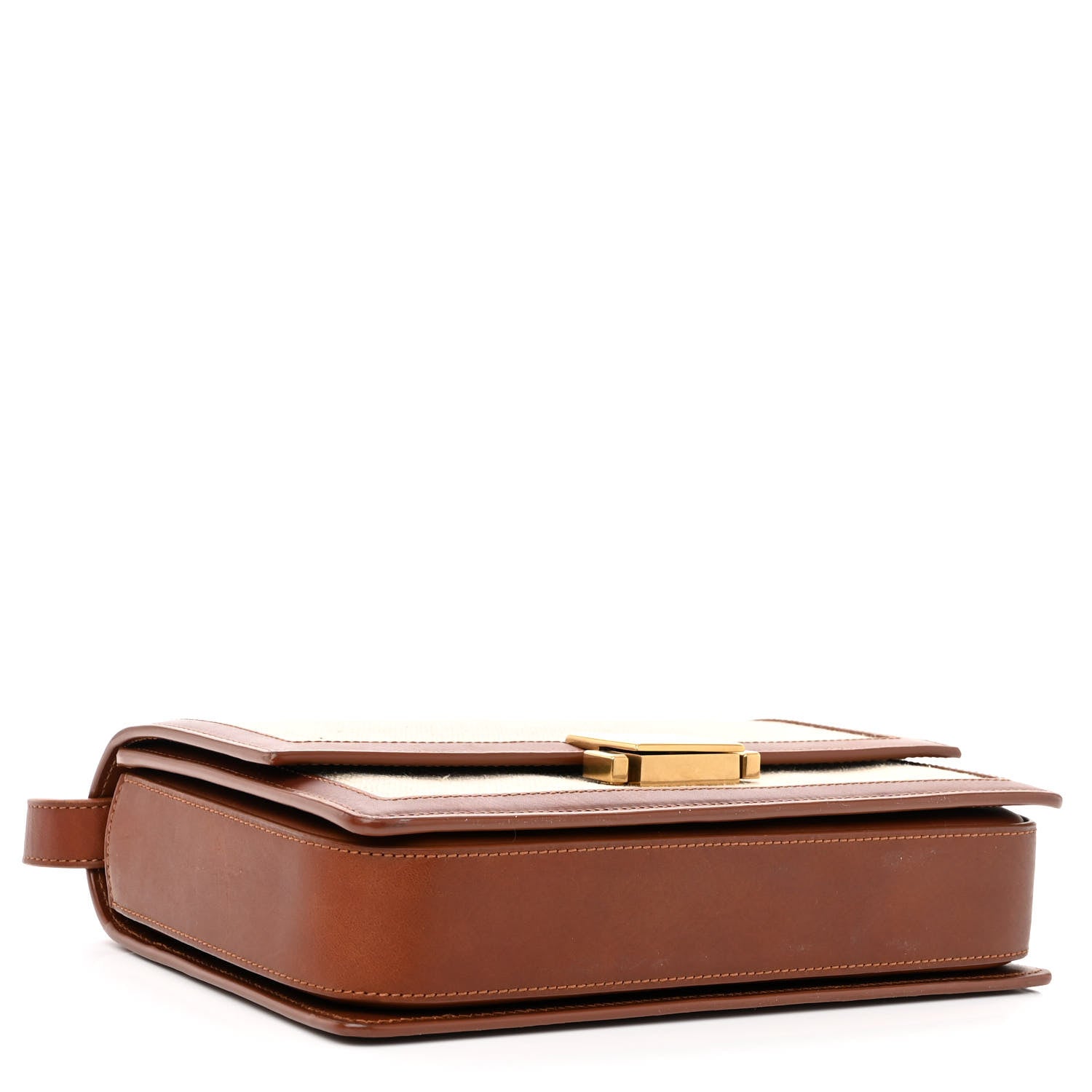 Saint Laurent Linen Calfskin Medium Bellechasse Beige Cognac 4 of 10