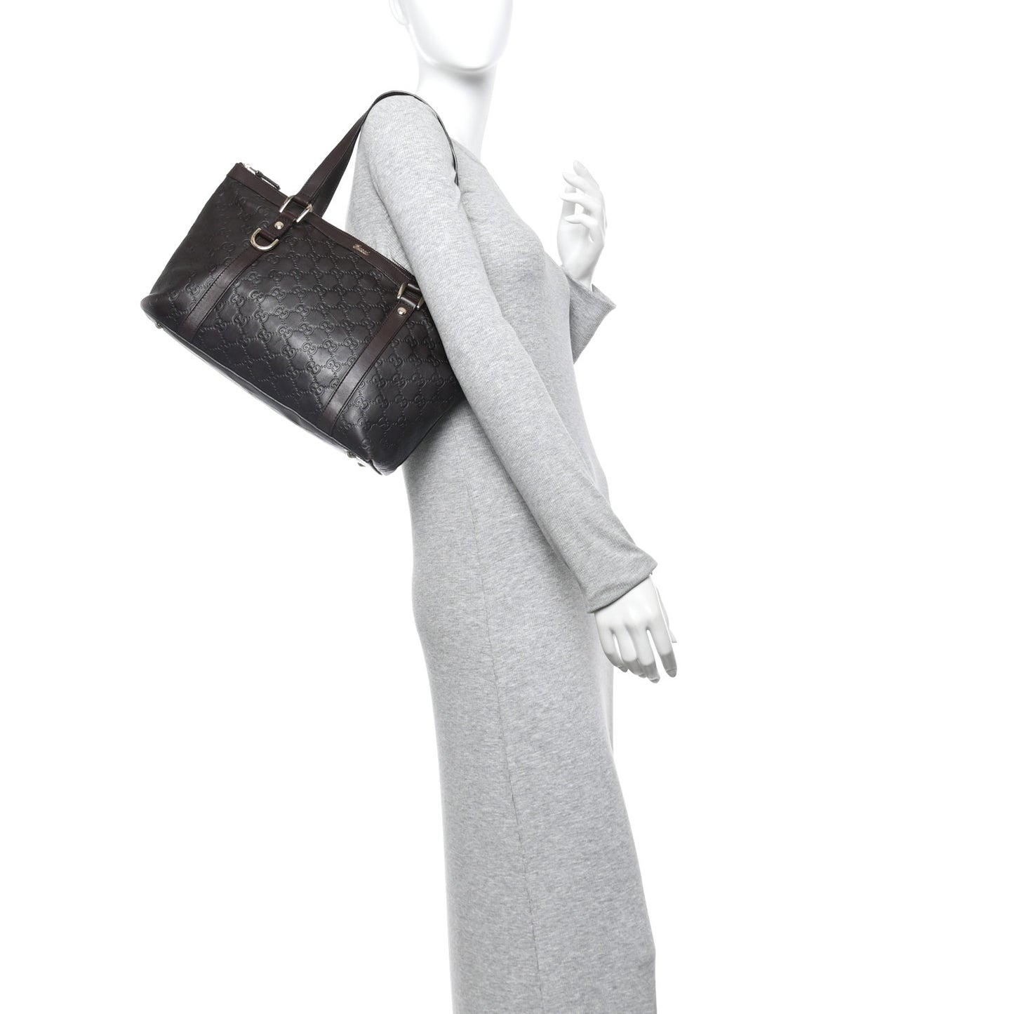 Guccissima Medium Abbey Tote Dark Brown