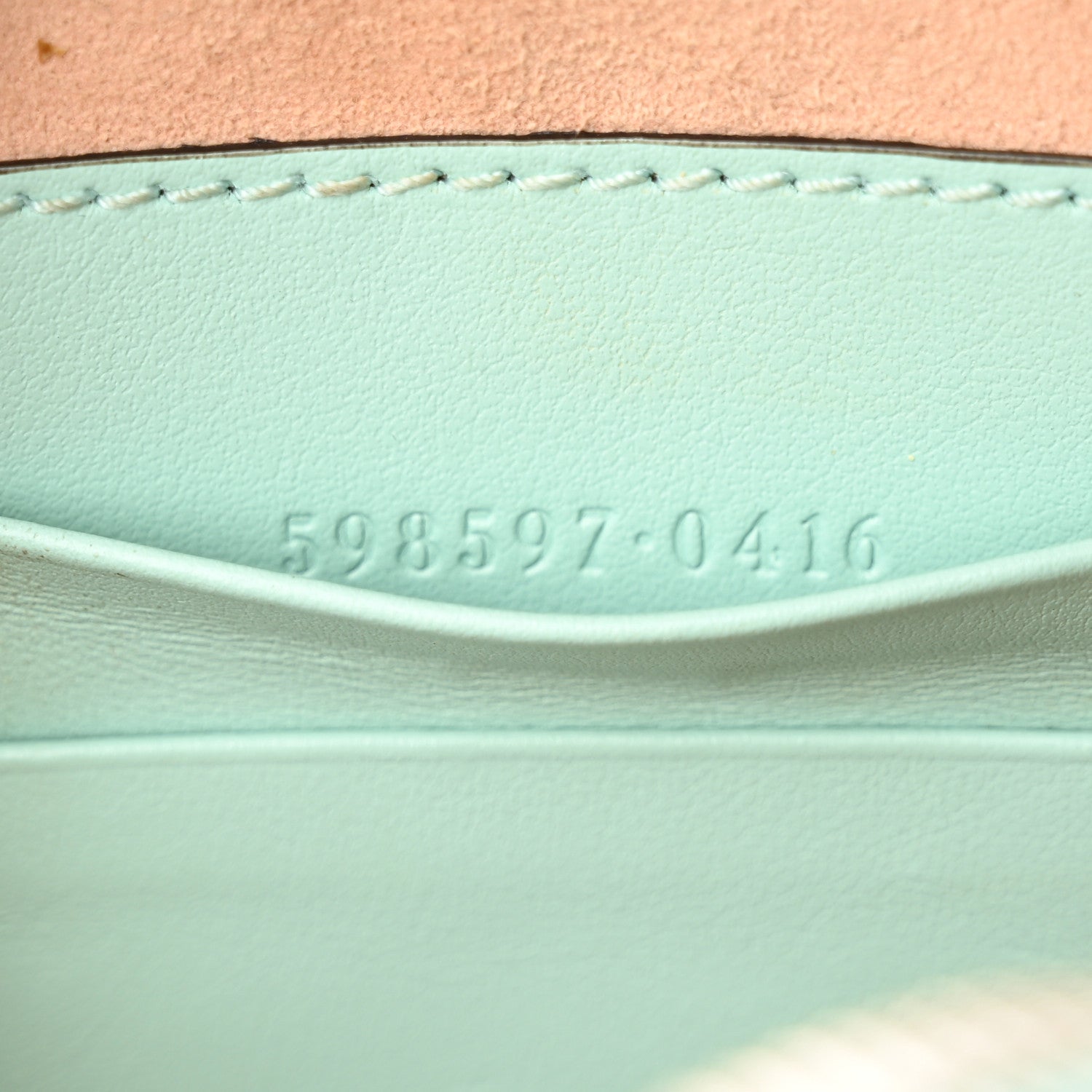Gucci Calfskin Matelasse Mini GG Marmont Crossbody Bag Water Green 7 of 13