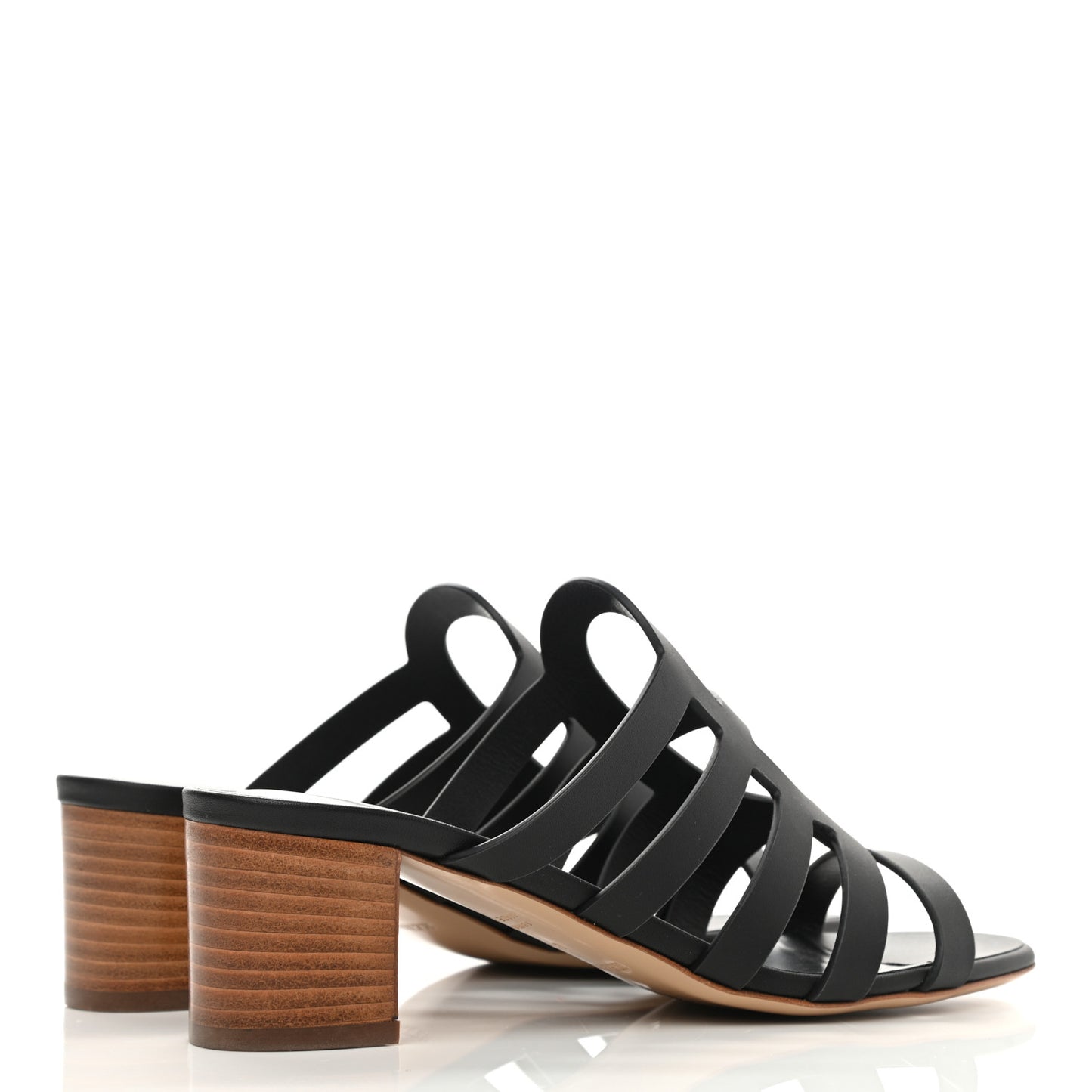 Calfskin Celena 50 Sandals 37.5 Black