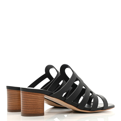 Hermes Calfskin Celena 50 Sandals 37.5 Black 4 of 9