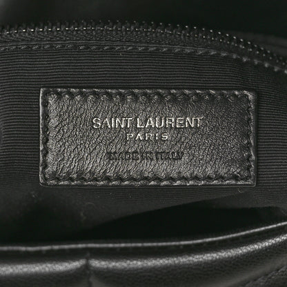 Saint Laurent Lambskin Quilted Toy Loulou Puffer Monogram Monochrome Chain Satchel Black 6 of 13