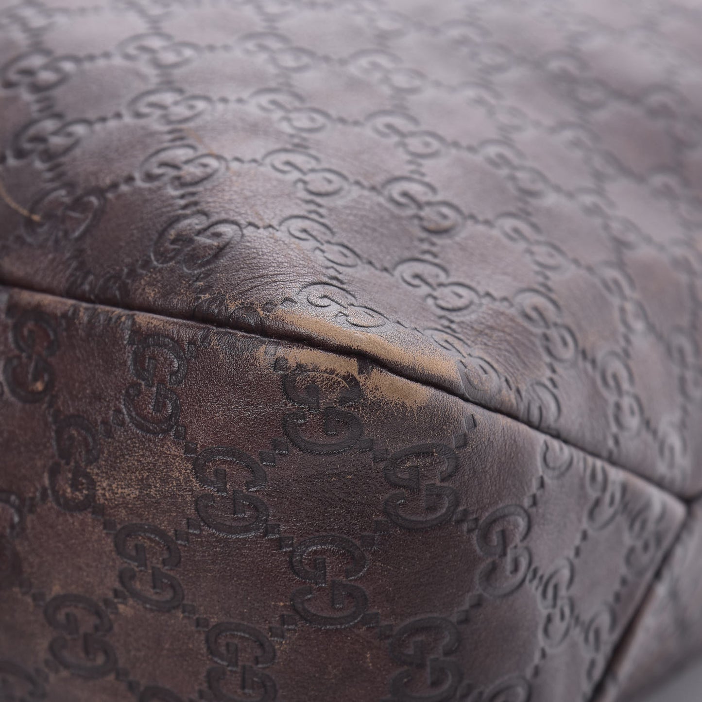 Guccissima Large Horsebit Chain Hobo Chocolate