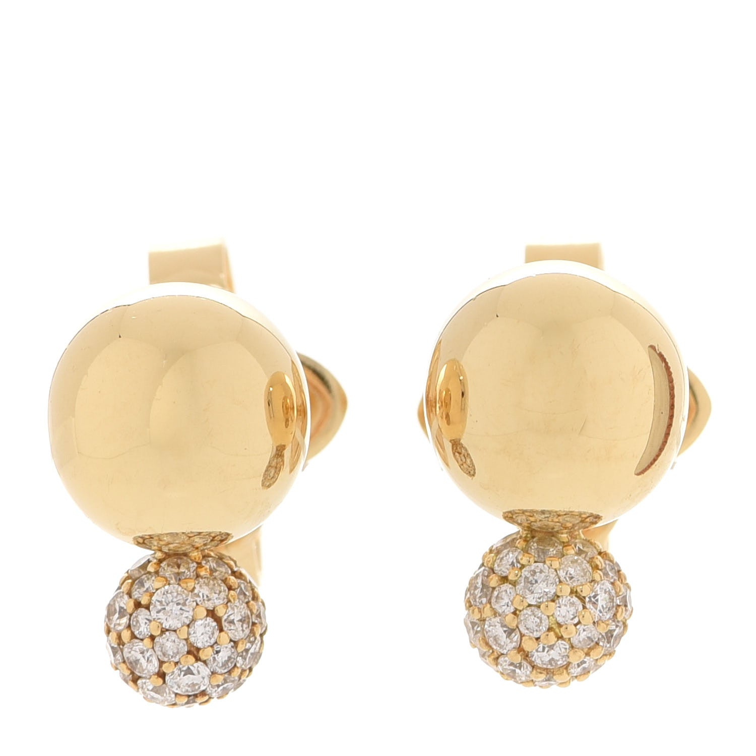 David Yurman 18K Yellow Gold Diamond Solari Stud Earrings 1 of 5
