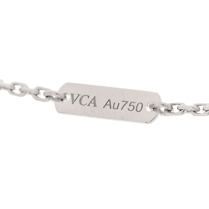 Van Cleef & Arpels 18k White Gold Chalcedony Vintage Alhambra Pendant Necklace 5 of 6