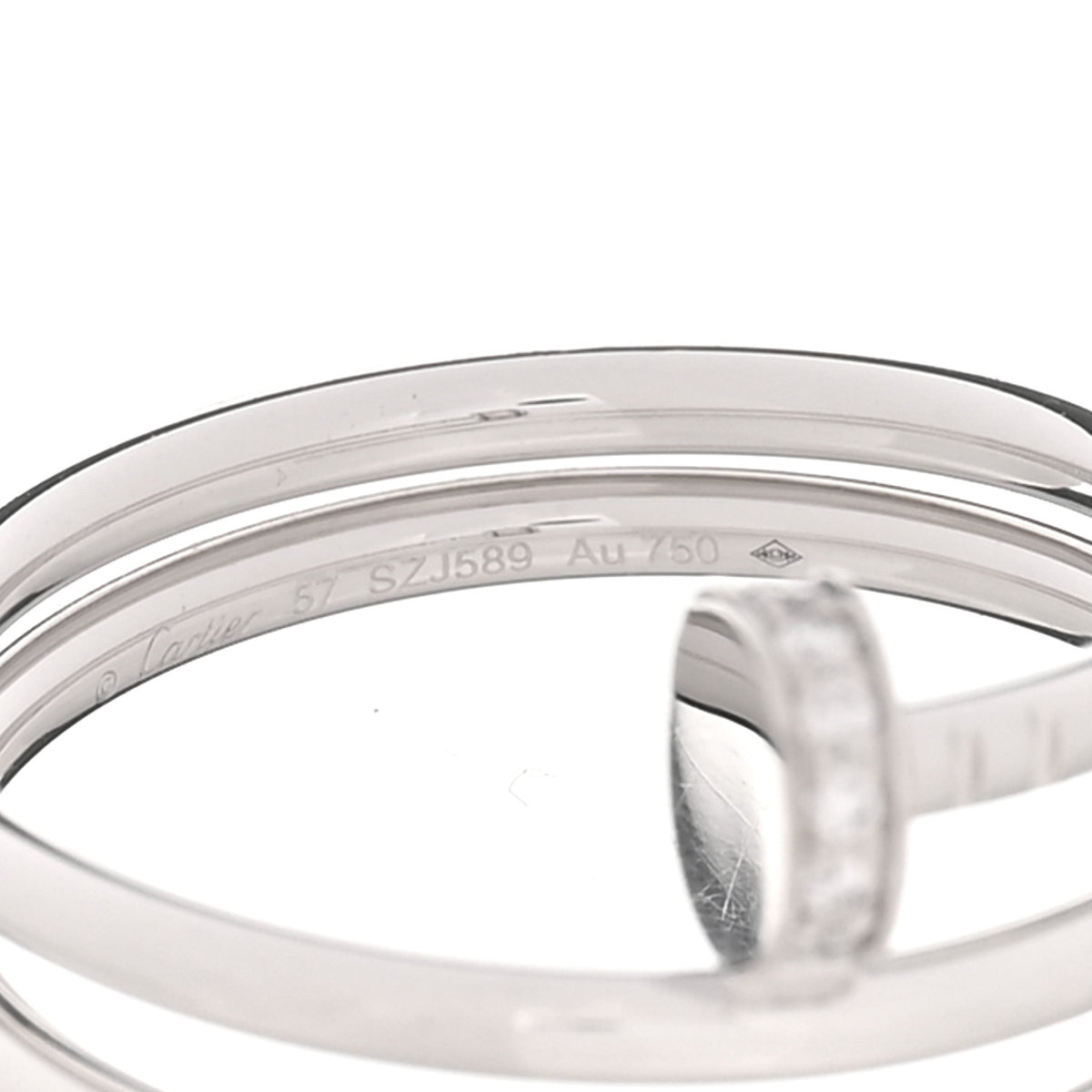 18K White Gold Diamond Double Wrap Juste Un Clou Ring 57 8