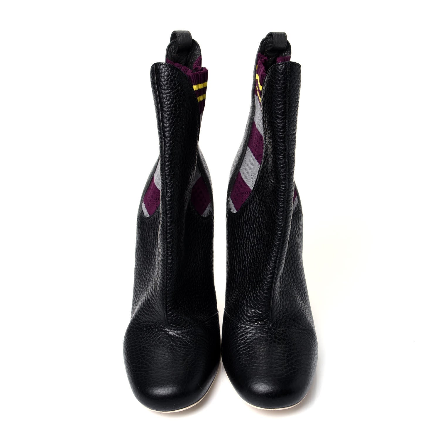 Fendi Calfskin Stretch Fabric Marie Antoinette Sock Booties 38.5 Black 5 of 9
