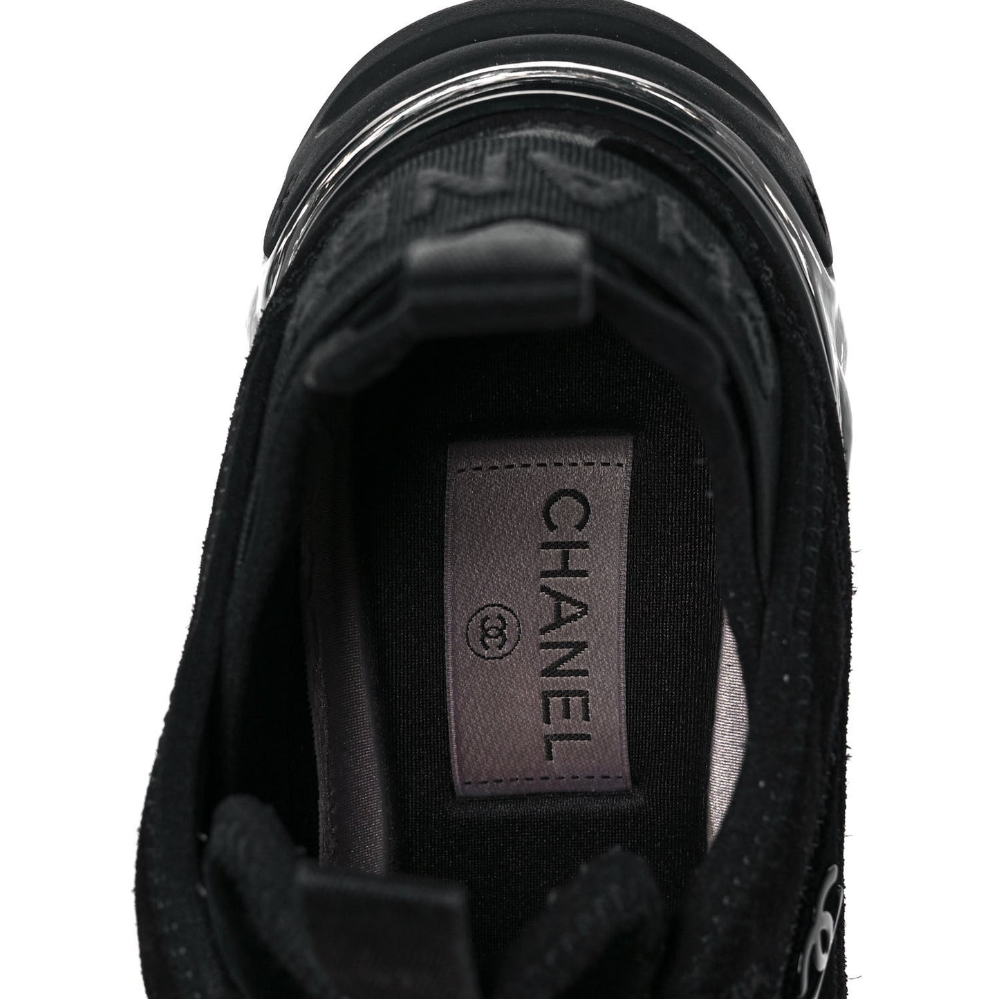 Suede Calfskin Velvet Grosgrain CC Sneakers 37.5 Black