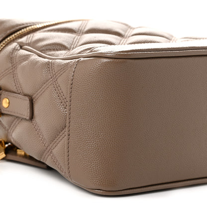 Saint Laurent Grain de Poudre Quilted 80's Vanity Bag Dark Beige 9 of 10