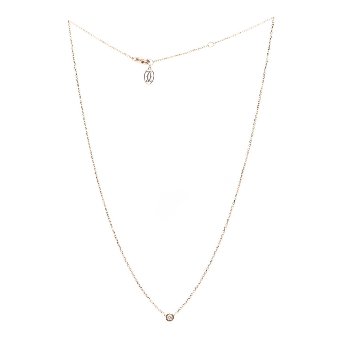 18K Pink Gold Diamond XS D'Amour Pendant Necklace