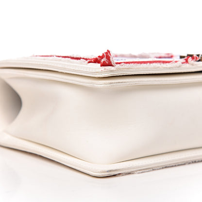 Chanel Sequin Canvas New Medium Cuba Boy Flap White Blue Red 15 of 20