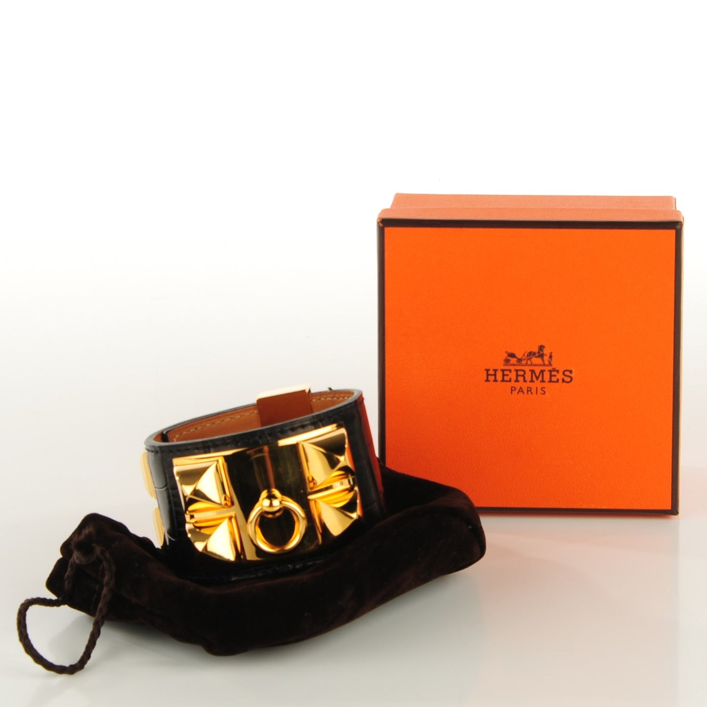 Matte Alligator Collier De Chien CDC Bracelet S Black