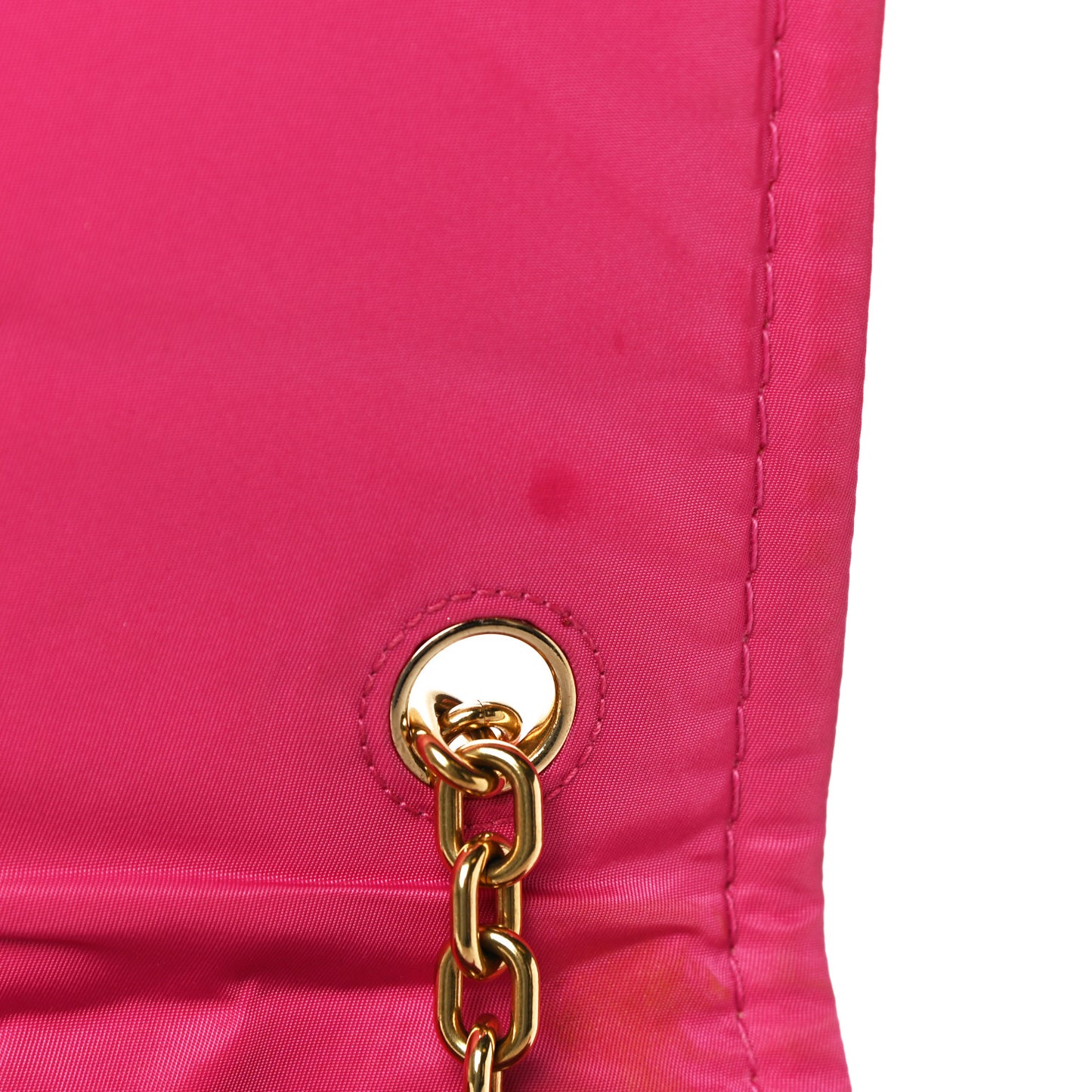 Nylon Tessuto Small Chain Shoulder Bag Fuxia