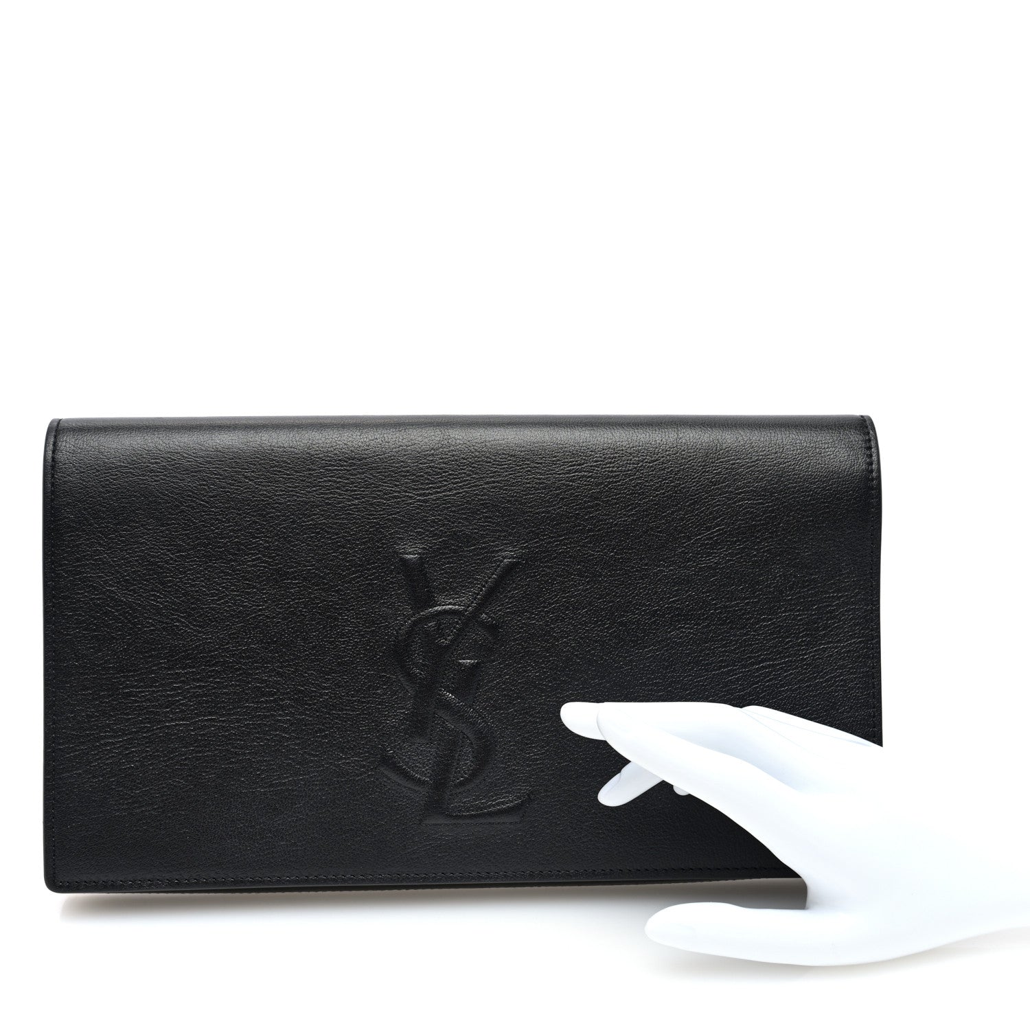 Saint Laurent Calfskin Monogram Large Belle De Jour Clutch Black 2 of 9