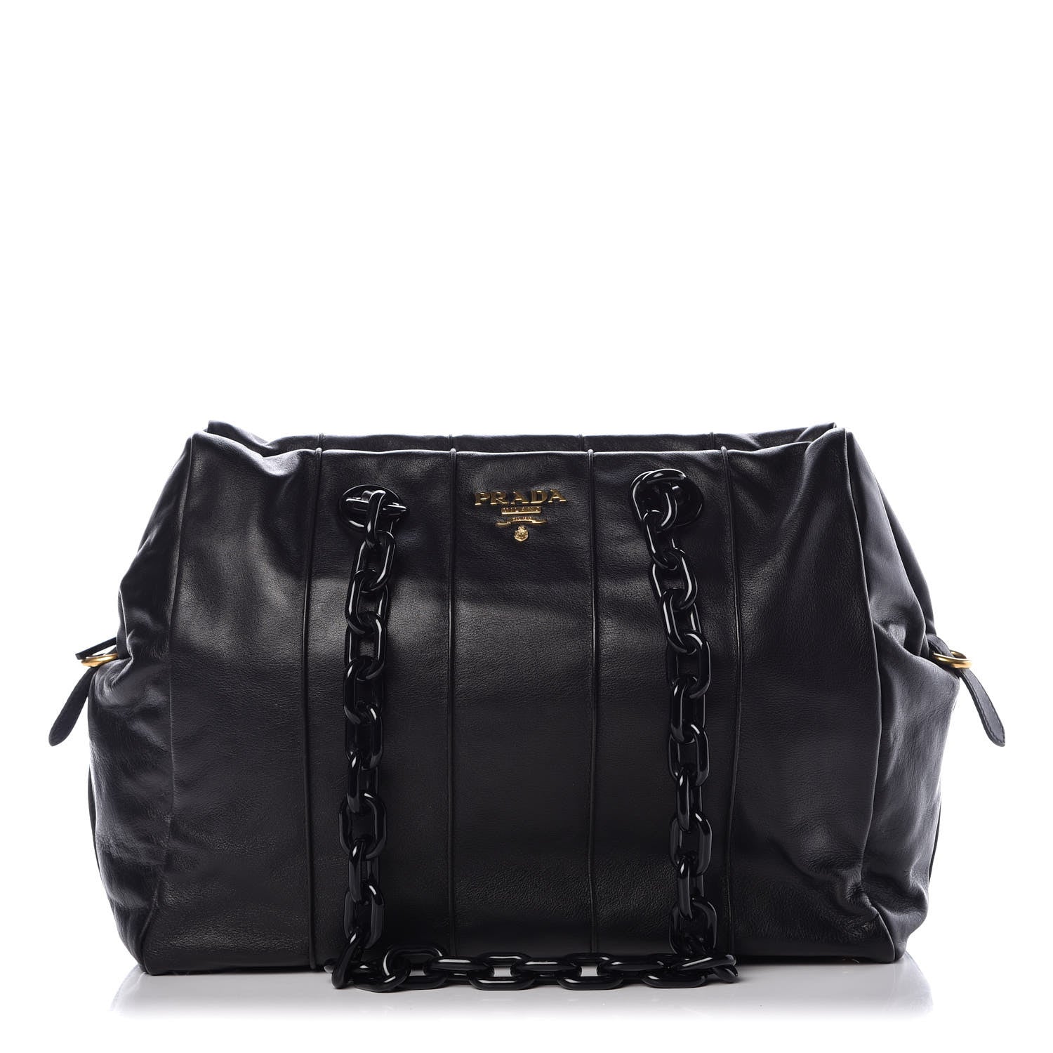 Prada Soft Calf Shoulder Bag Black 1 of 9