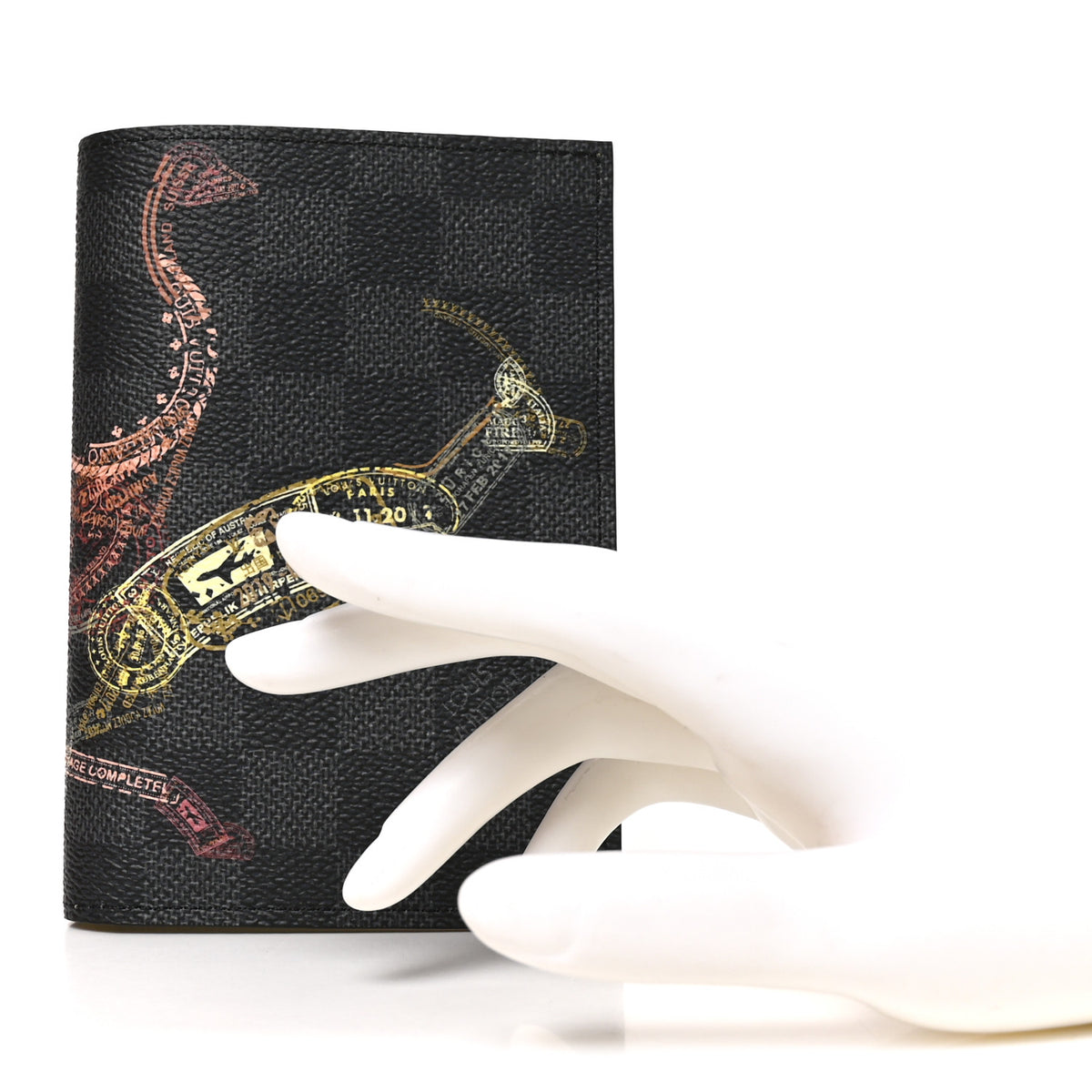 Louis Vuitton Damier Graphite Stamps Passport Cover Olive 2 of 7