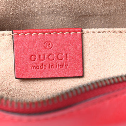 Gucci Calfskin Matelasse Mini GG Marmont Chain Shoulder Bag Hibiscus Red 7 of 10