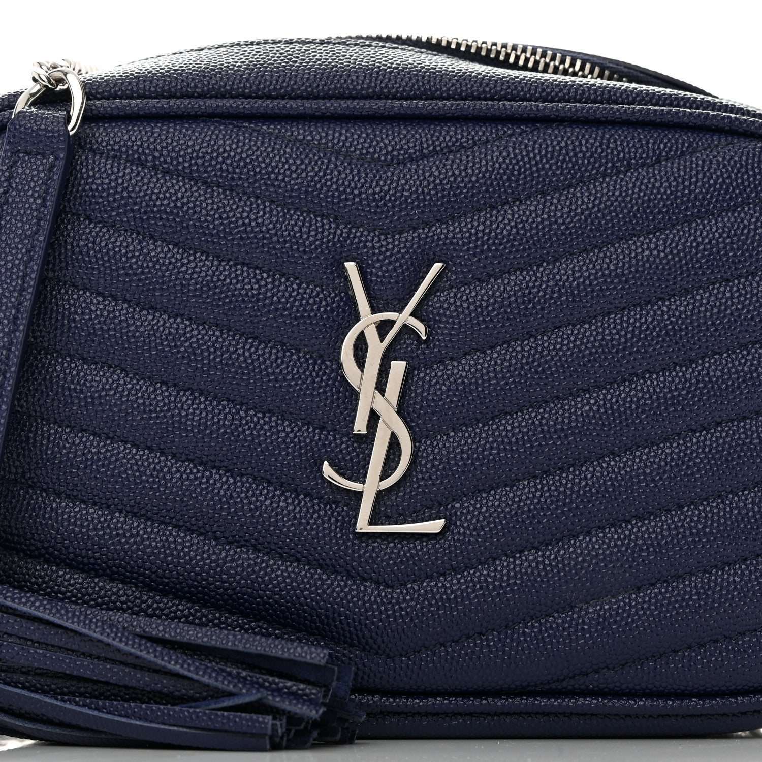 Saint Laurent Grain De Poudre Matelasse Monogram Mini Lou Camera Bag Azure Blue 8 of 10