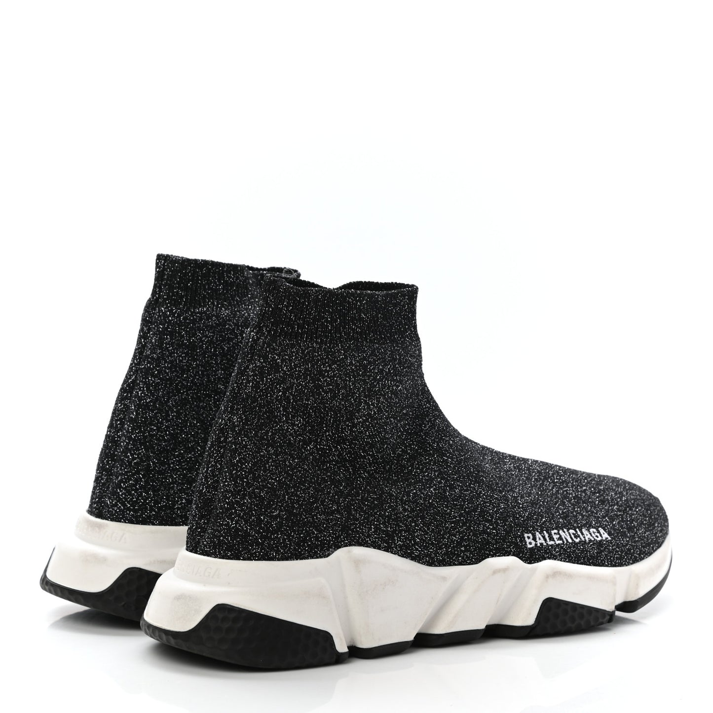 Knit Metal Womens Speed Sneakers 38 Black Gold