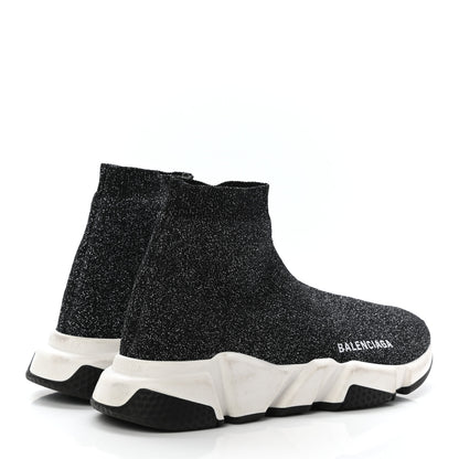 Balenciaga Knit Metal Womens Speed Sneakers 38 Black Gold 4 of 9