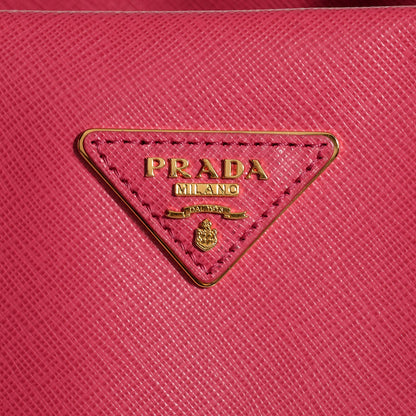 Prada Saffiano Lux Double Handle Shopping Tote Peonia 9 of 9