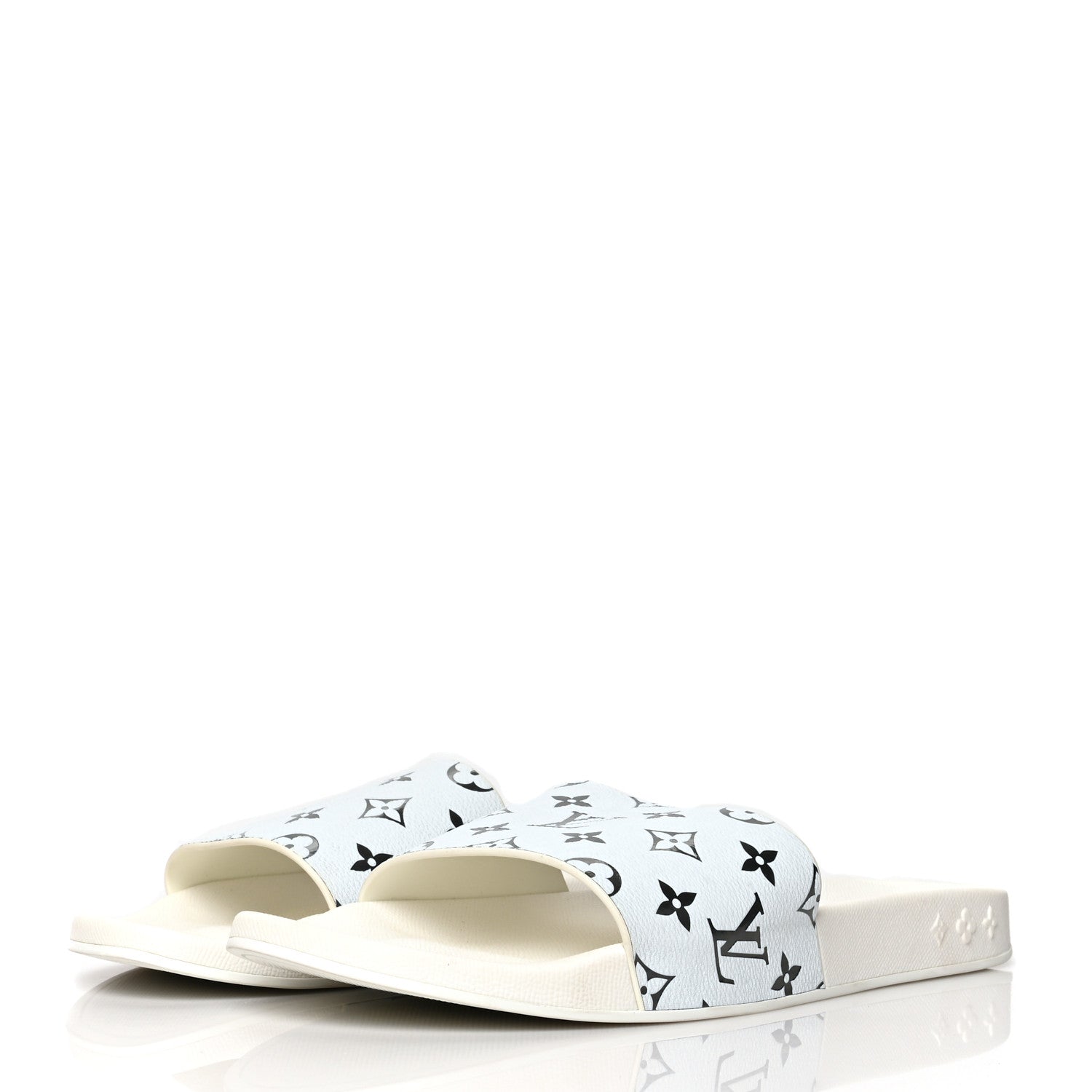 Louis Vuitton Iridescent Rubber Monogram Mens Waterfront Mules 12 White 3 of 8