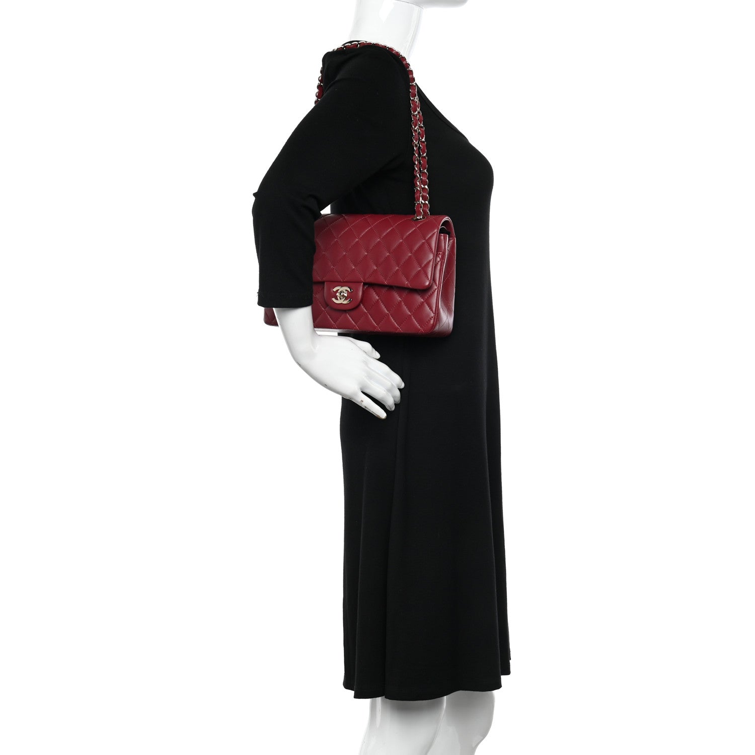 Chanel Lambskin Quilted Medium Double Flap Burgundy 2 of 10
