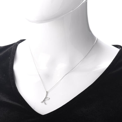 Tiffany Sterling Silver Elsa Peretti Letter K Pendant Necklace 2 of 4