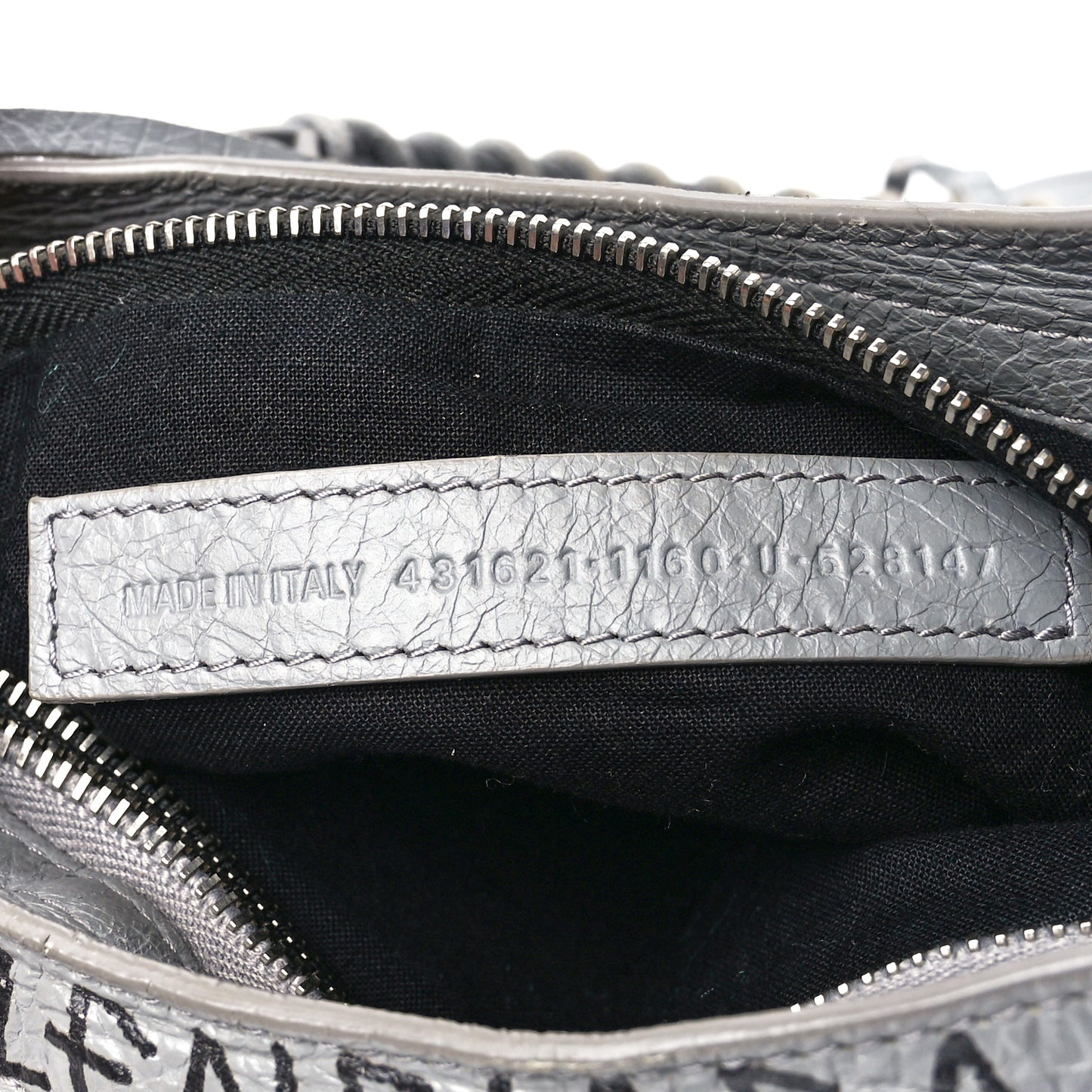 Agneau Arena Graffiti All Over Classic Silver Hardware S City Balenciaga Grey Black