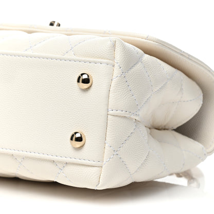 Chanel Caviar Quilted Mini Coco Handle Flap White 9 of 9