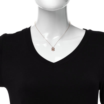 Tiffany 18K Rose Gold Emblem Lock Pendant Necklace 2 of 6