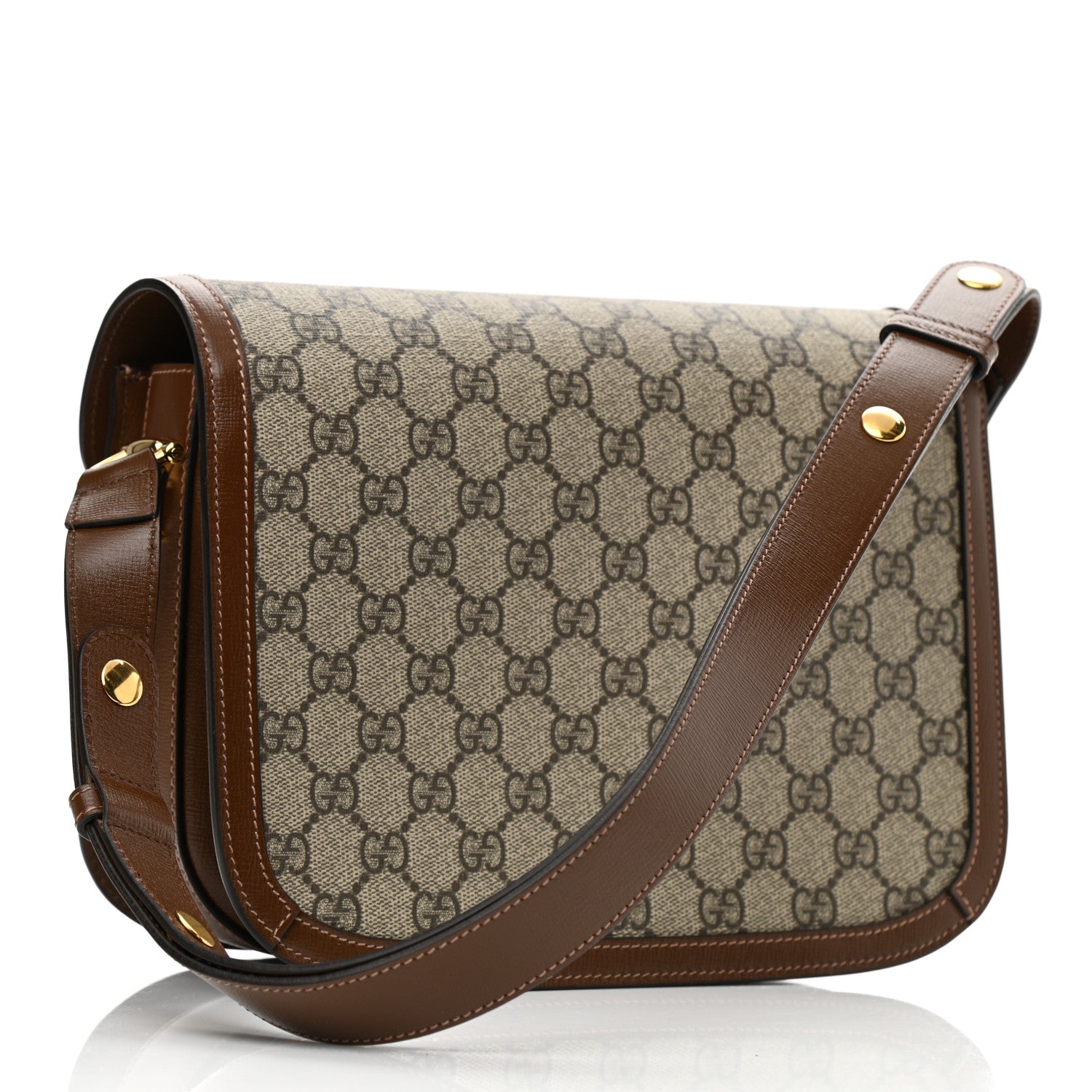 Gucci GG Supreme Monogram Horsebit 1955 Shoulder Bag Beige Brown Sugar 3 of 10