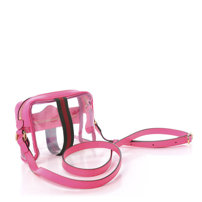 Gucci Vinyl Web Mini Ophidia Transparent Shoulder Bag Fluorescent Fuchsia 3 of 11