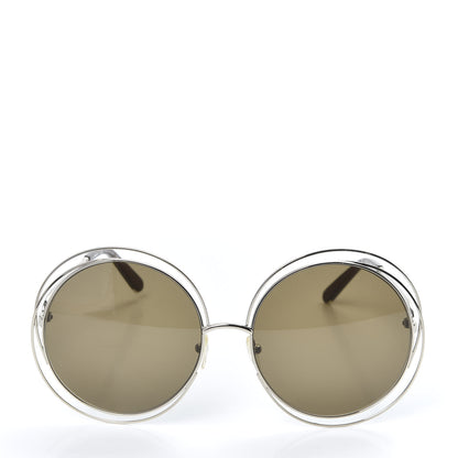 Chloe Oversize Round Carlina Oversized Round Sunglasses CE114S Silver Brown 2 of 7