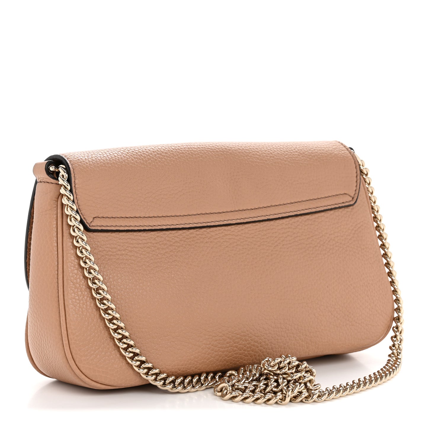 Pebbled Calfskin Medium Soho Flap Crossbody Camelia