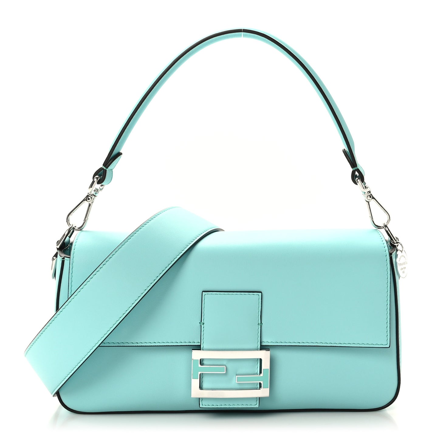 X TIFFANY Nappa Silver Baguette Blue Tiffany Silver
